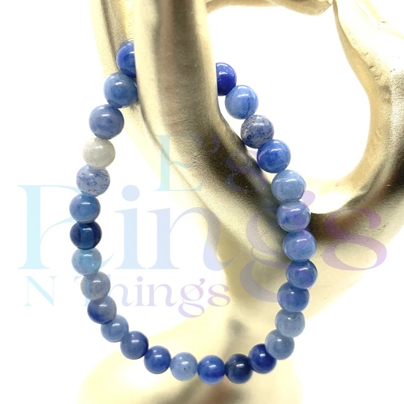 E’s Bead Central Jewelry - [Blue Heaven] Light Weight Blue Jasper Glass Beaded Bracelet